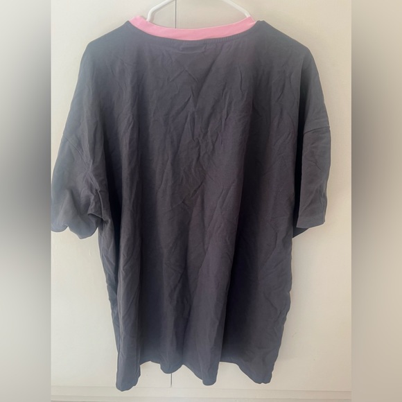 NWOT BSR Smiley By Samii Ryan Good Vibes Oversized Tee in Charcoal size M - Picture 6 of 7